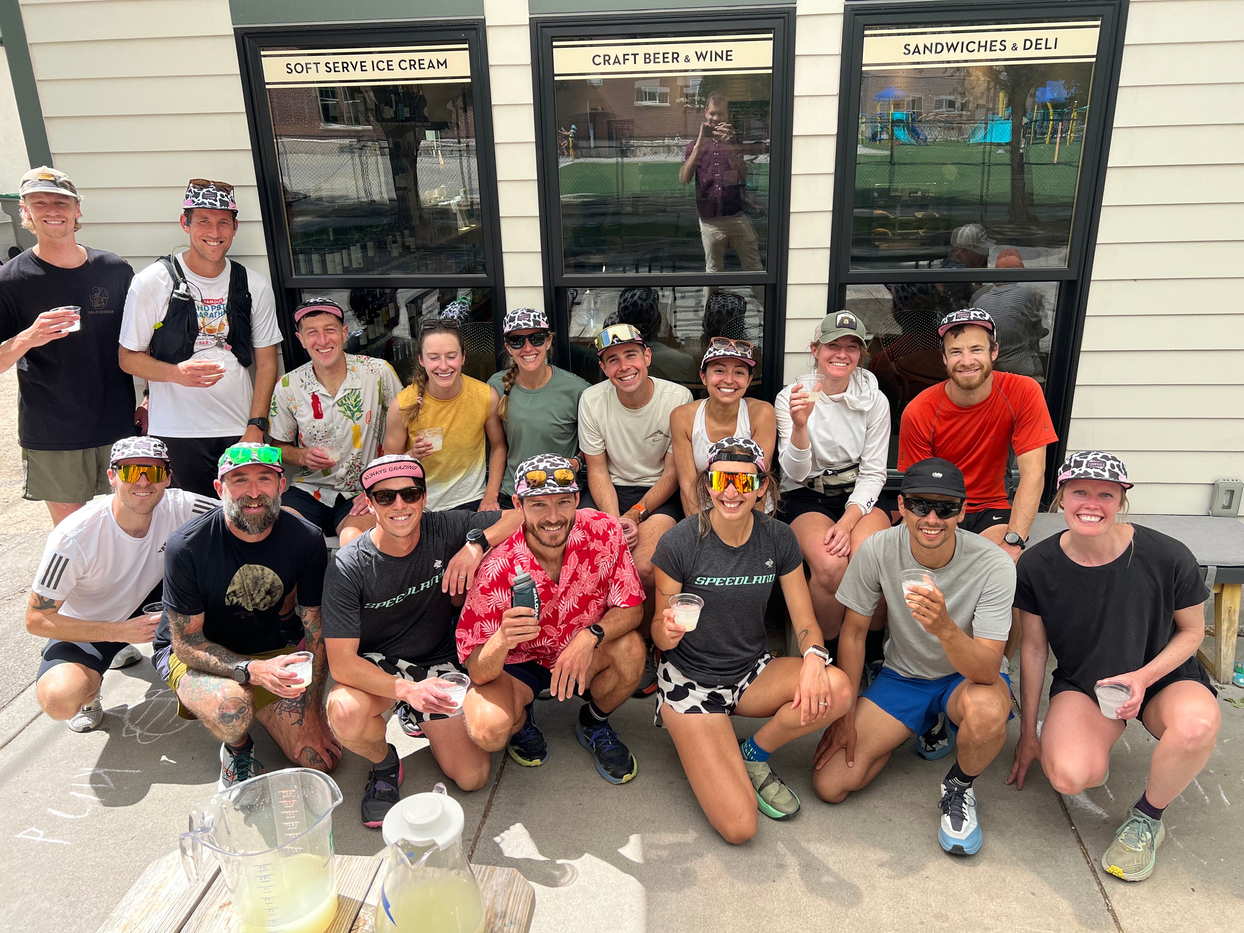 Group photo on the grass during a Wyld Half